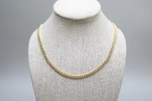 10-Karat Yellow Gold Refined Curb Style Chain Length of 24 Inches