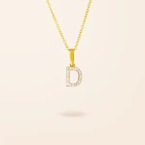 10K Gold Diamond Initial Necklace