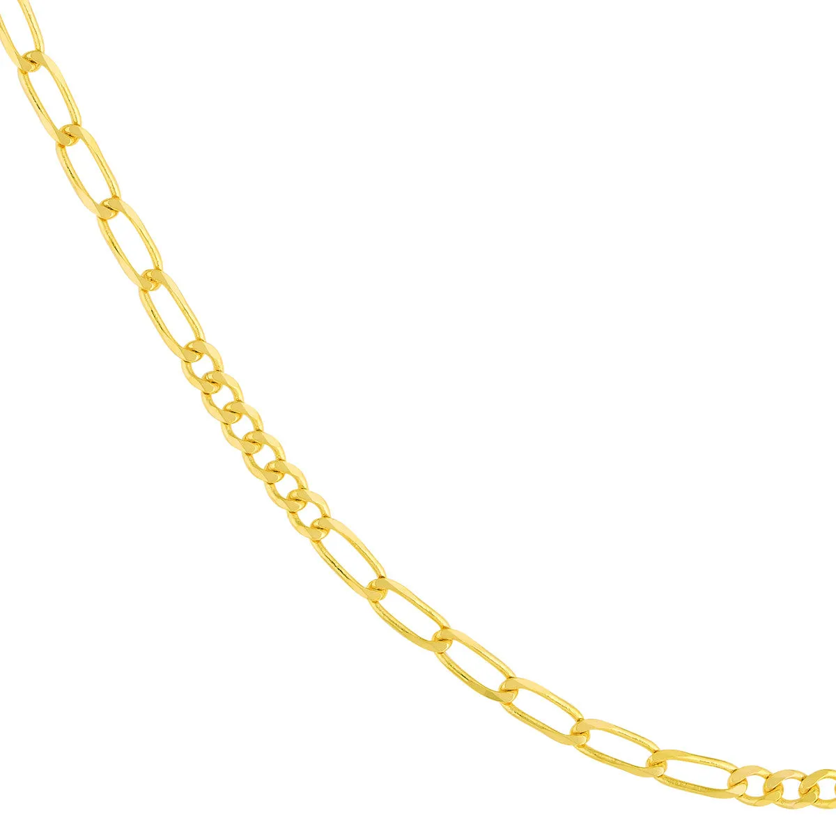 14K Gold 2.3mm 6 6 Figaro Chain Necklace with Lobster Lock