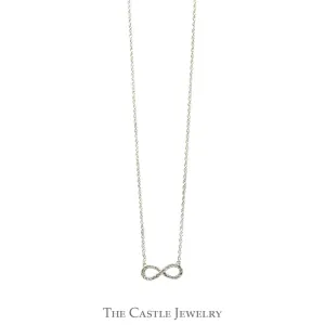 18 Inch .13cttw Diamond Infinity Necklace in 14k White Gold