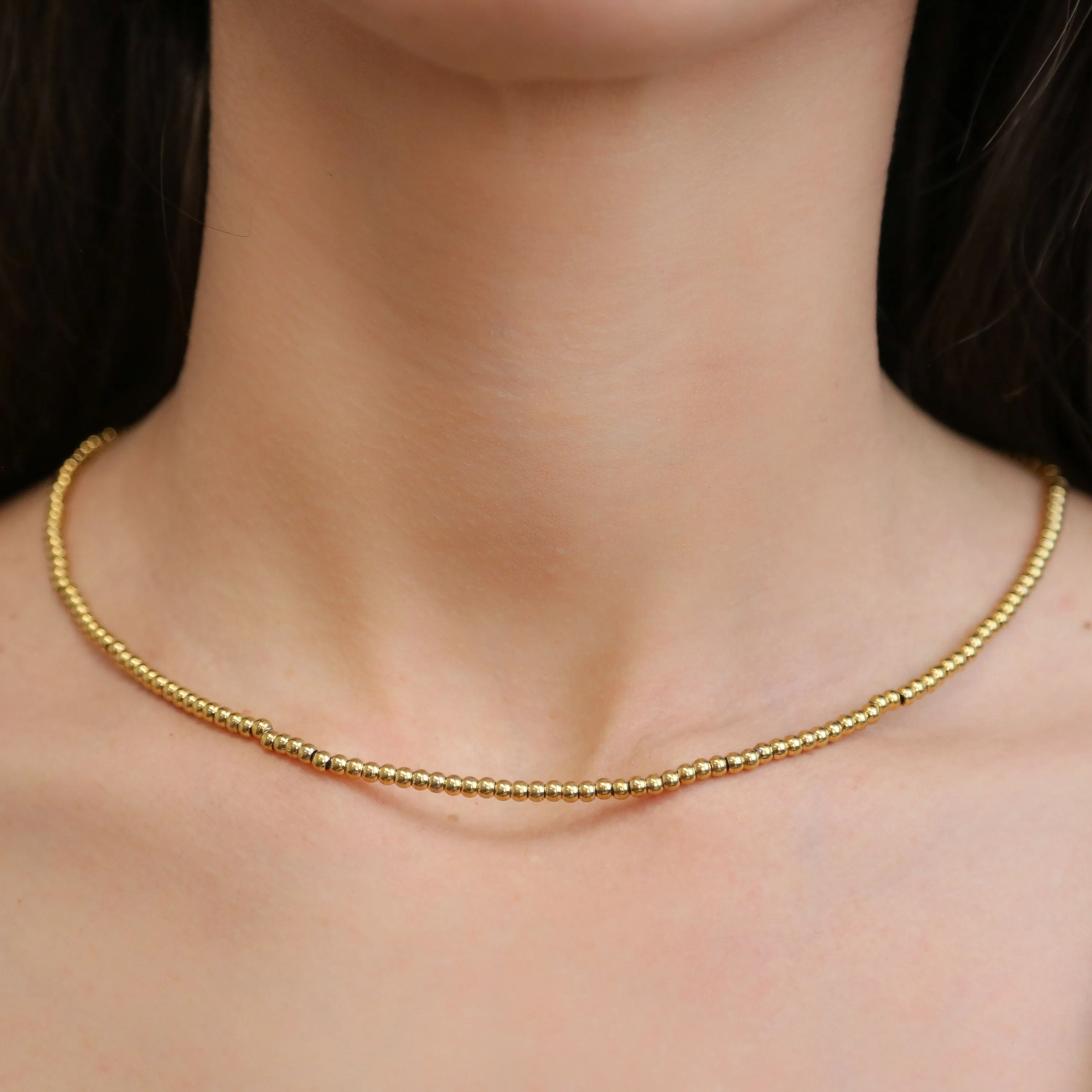 ALORA - Gold ball Choker Necklace