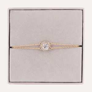 April Diamond-Colour Birthstone Clasp Bracelet In Gold-Tone