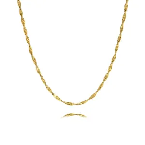 Classic Twist Snake Bone 18K Gold Plated Chain Necklace