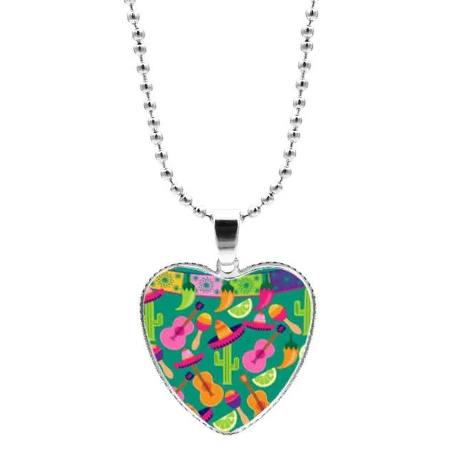 Colorful Jigsaw Puzzle Autism Awareness Hope Necklace Love Heart Shape Glass Cabochon Pendant Necklace Kids Autism Jewelry Gifts