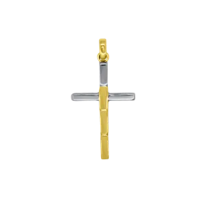 CROSS PENDANT - BICOLOR GOLD