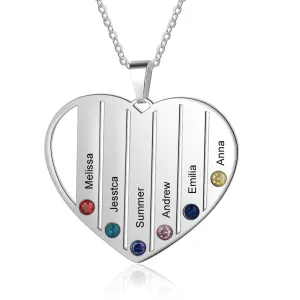 Customized Family Heart Necklace