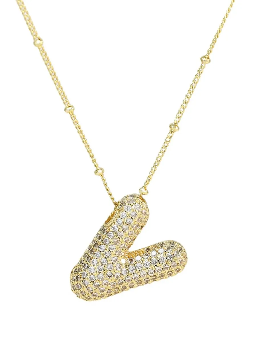 CZ Initial Balloon Necklace