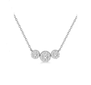 Diamond Cluster Necklace In White Gold