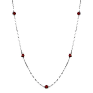 Garnet Station Necklace