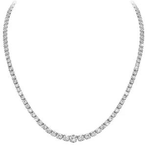 Graduated Necklace (14.40 ct Diamonds) in White Gold