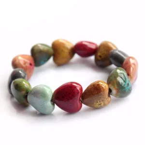 Heart Shaped Ceramic Bohemian Bracelet