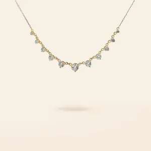 Lab Created 14K Gold Graduating Diamond Drop Necklace