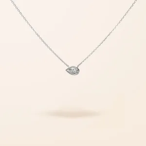 Lab Created 14K Gold Pear Shaped Diamond Necklace