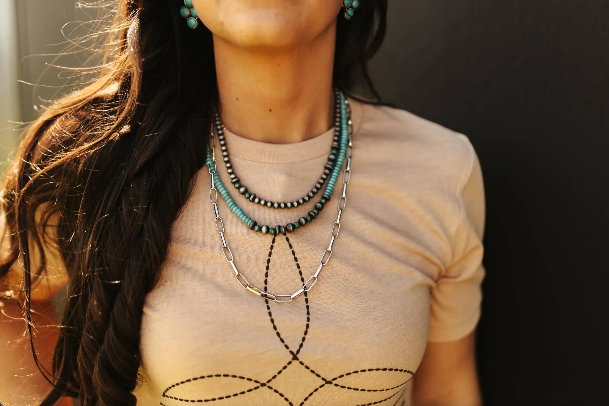 Layered Turquoise Beaded Necklace