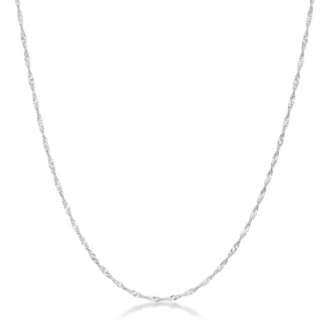 Livina Silver Twist Link Necklace | 16in