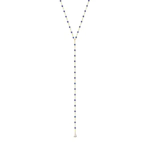 Mini Gigi Y Party Lapis necklace, Yellow Gold, 19.7"