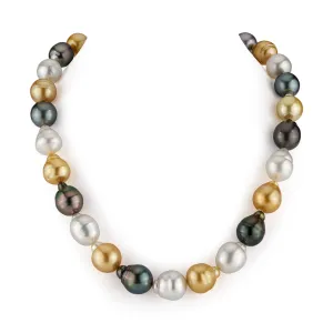 Multicolor South Sea Baroque Pearl Necklace, 12.0-14.0mm - AAA Quality