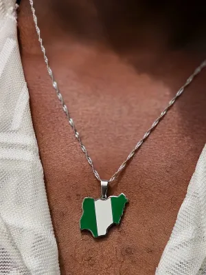 Nigerian Map Pendant   Necklace