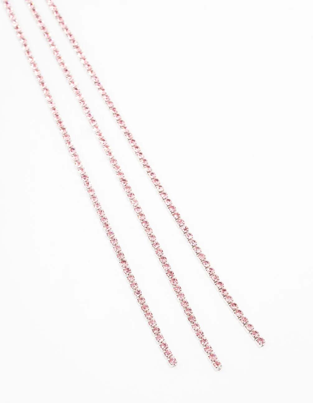 Pink Triple Row Cup Chain Scarf Necklace