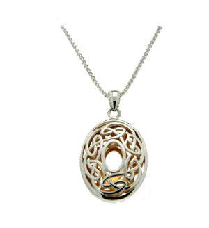 Silver with 22k Gold Gilding Window to the Soul Oval Pendant