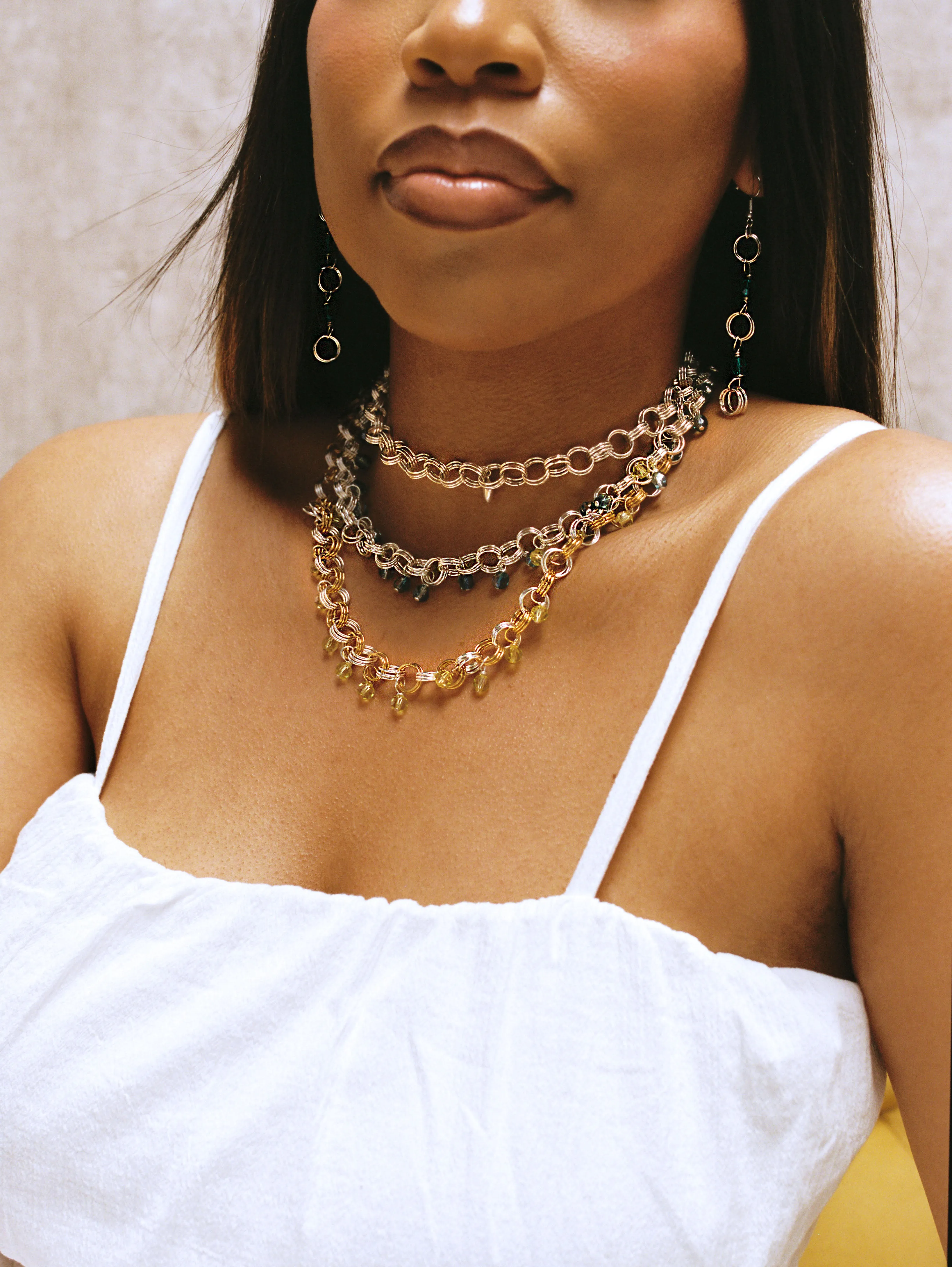 The Christina Choker in Blue-Green