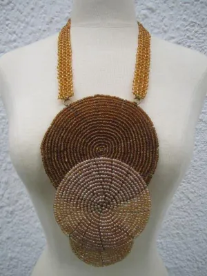 Triple bound clustered large beads Necklace 4